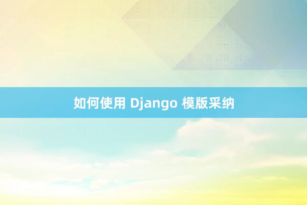 如何使用 Django 模版采纳