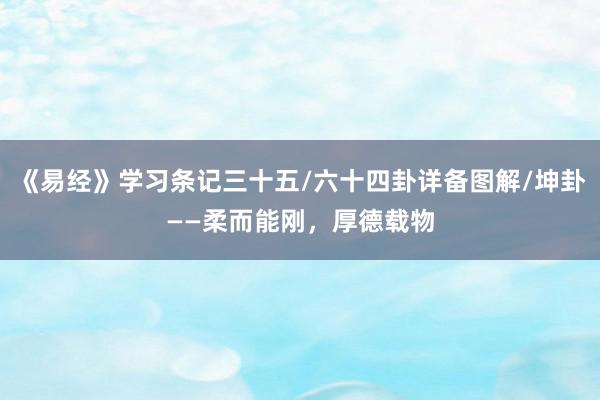 《易经》学习条记三十五/六十四卦详备图解/坤卦——柔而能刚，厚德载物