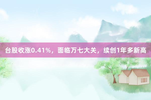 台股收涨0.41%，面临万七大关，续创1年多新高