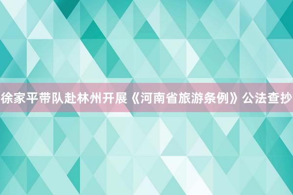 徐家平带队赴林州开展《河南省旅游条例》公法查抄