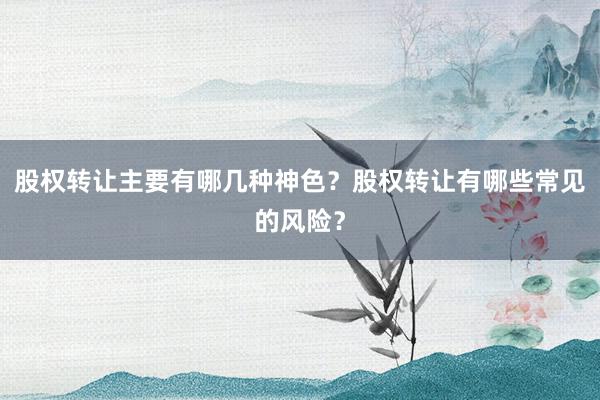 股权转让主要有哪几种神色？股权转让有哪些常见的风险？