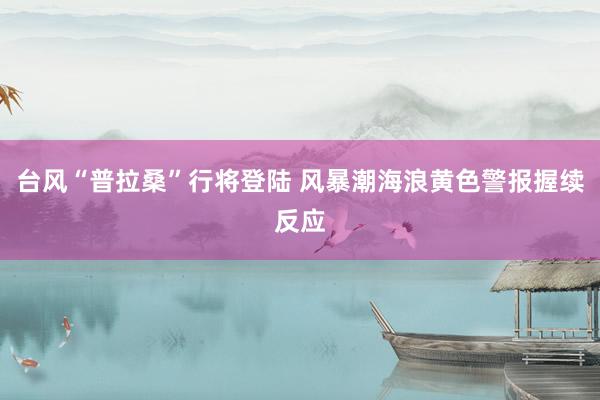 台风“普拉桑”行将登陆 风暴潮海浪黄色警报握续反应