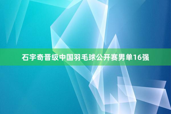 石宇奇晋级中国羽毛球公开赛男单16强