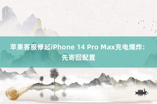 苹果客服修起iPhone 14 Pro Max充电爆炸: 先寄回配置